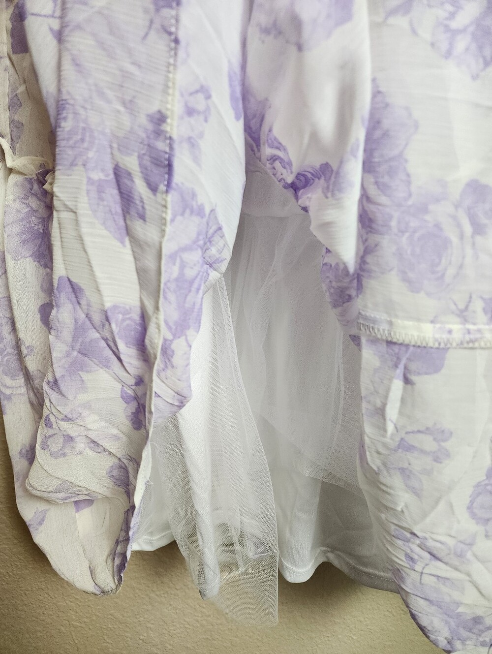 Francesca's Lavender Floral Tie Strap Maxi Dress NWT Medium Cottagecore - Picture 10 of 12